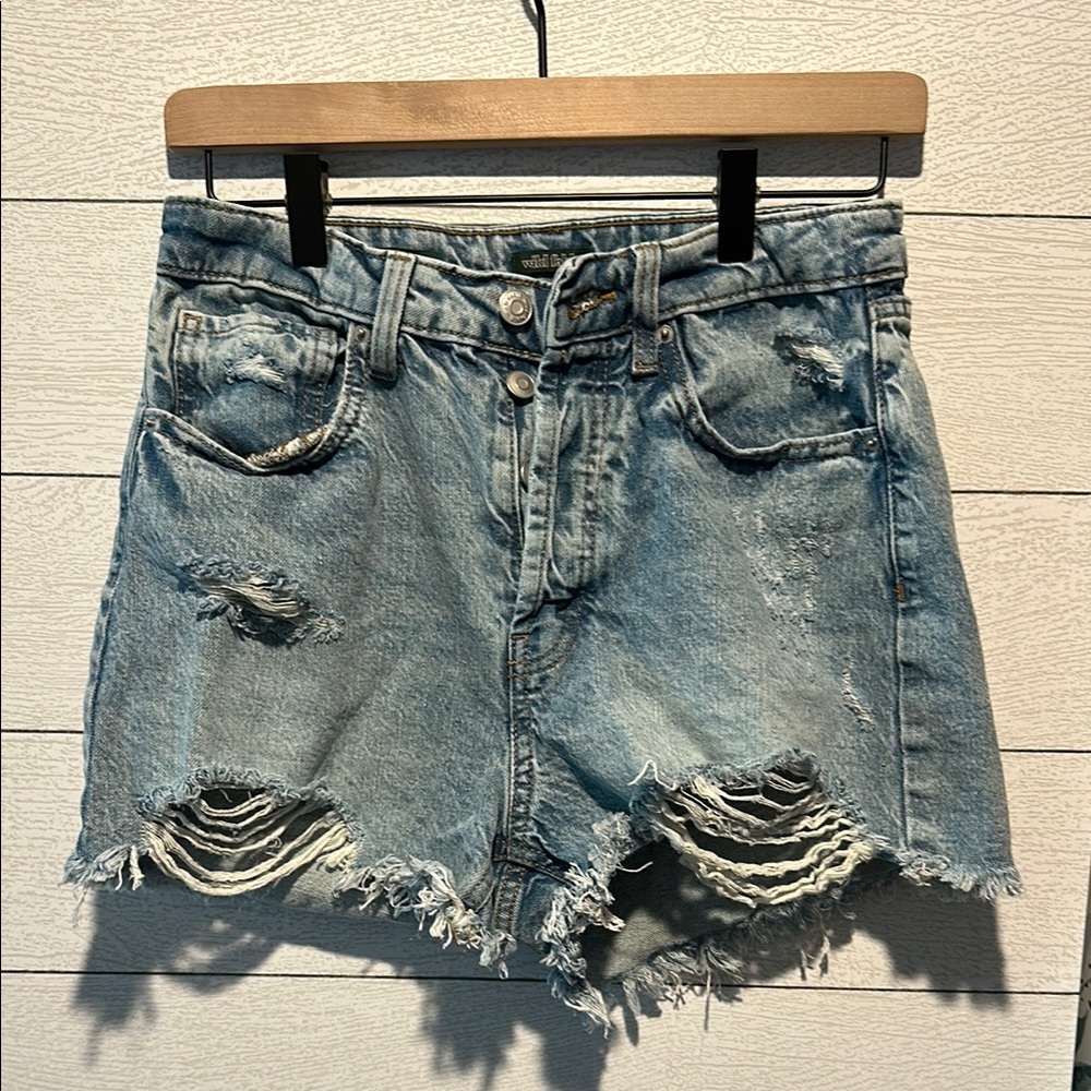 Wild Fable Blue Distressed Jean Shorts